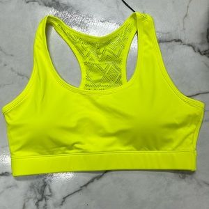 Neon lime bomber bra